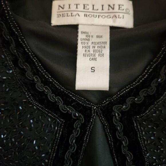 VTG 80s Blazer Jacket Womens Small NiteLine Black Trophy Wife Sequin Cocktail Pa - Picture 5 of 5